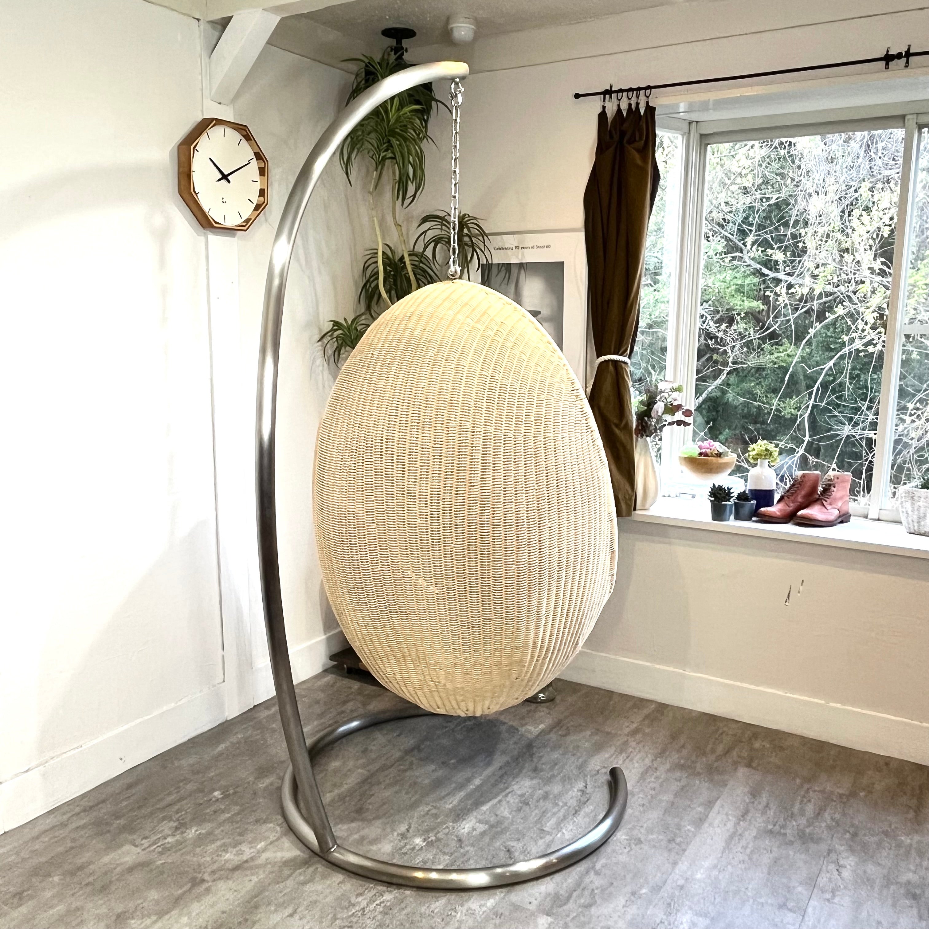 ヤマカワラタン ハンギングエッグチェア&ステンレススタンド ナナ