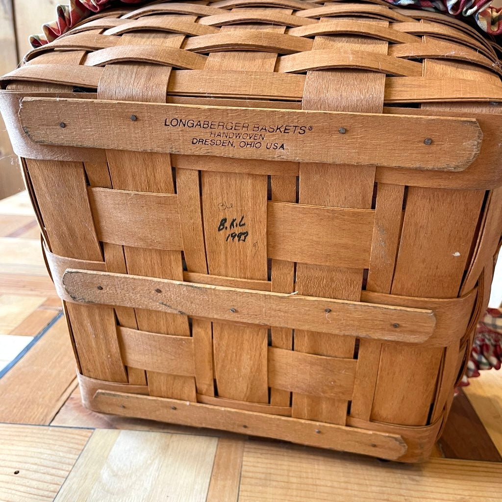 ロンガバーガー/Longaberger バスケット大【1】蓋付きかご カントリー