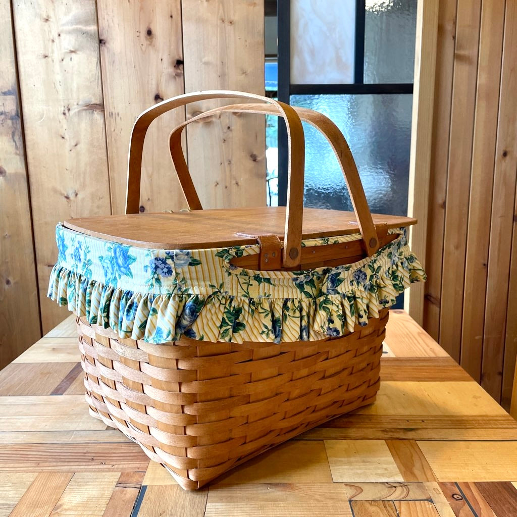 ロンガバーガー/Longaberger バスケット大【4】蓋付きかご カントリー