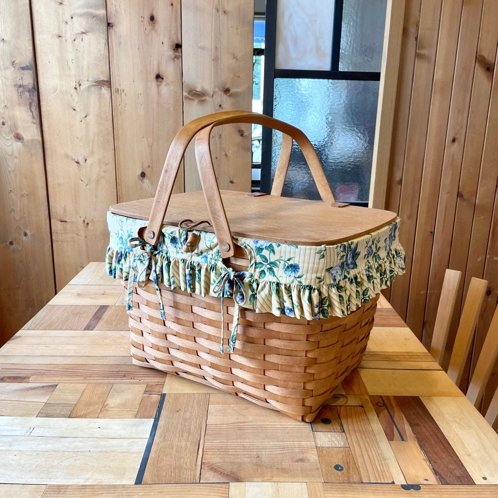 ロンガバーガー/Longaberger バスケット大【4】蓋付きかご カントリー