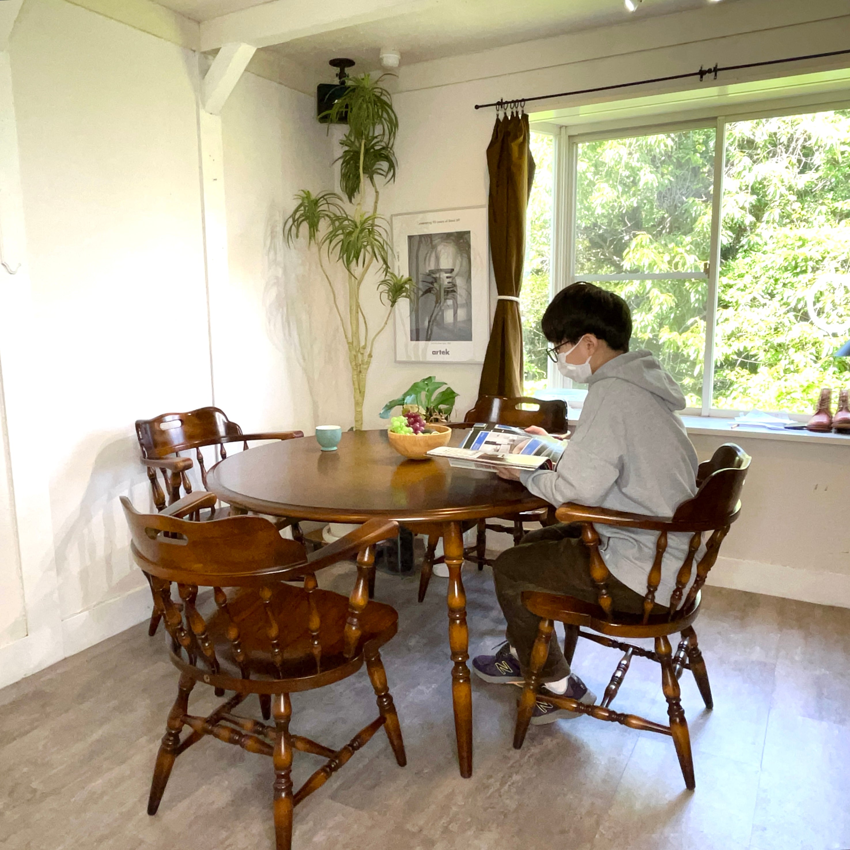 飛騨産業☆キツツキ☆ラウンドテーブル ダイニングテーブル☆付属