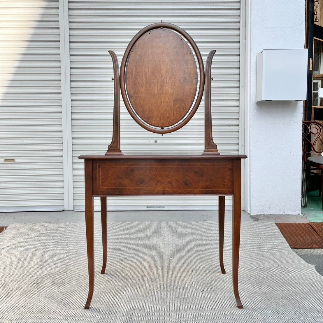 イタリアン クラシック ドレッサー 鏡台 アンティーク 中古 楕円 鏡