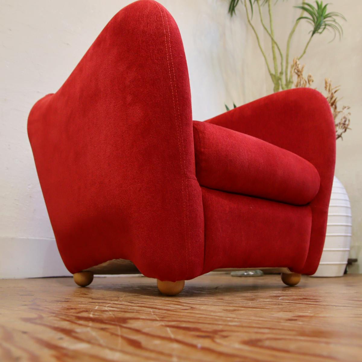 イデー / IDEE ミニミラーアームチェア コロンとしたミニソファ 赤 中古