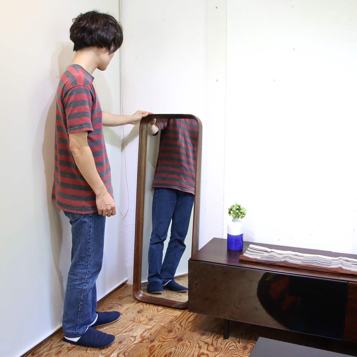 Kanademono / 金物家具のかなでもの ウォールミラー ビーチ無垢材