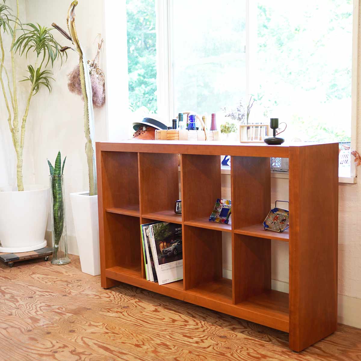 オープンラック オープンシェルフ チェリー材 飾り棚 収納