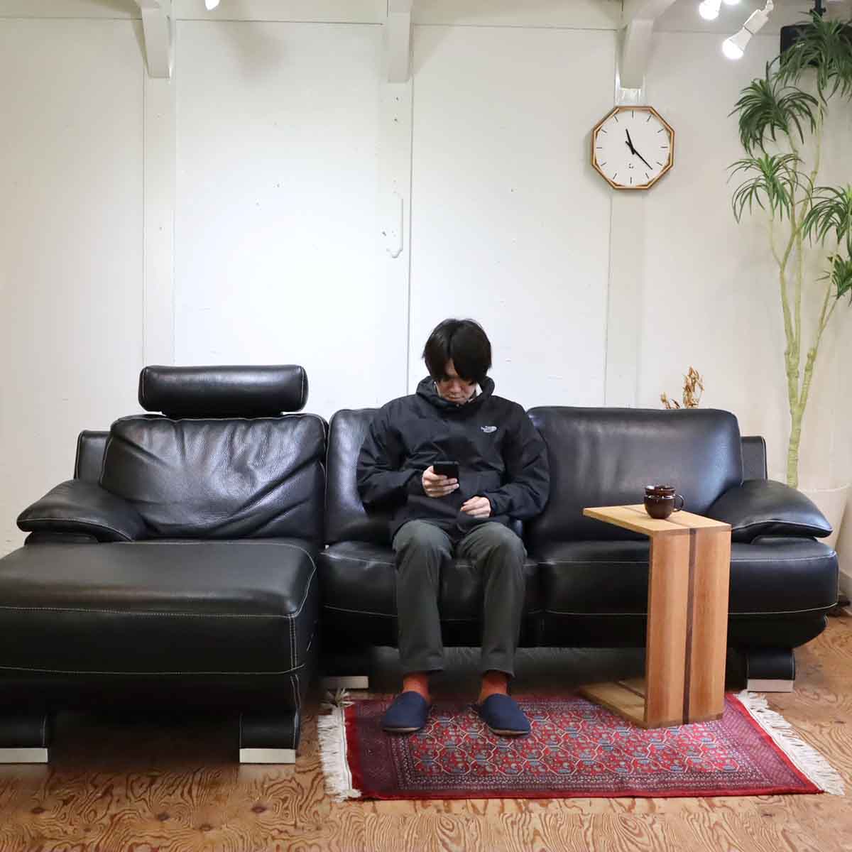 IDC大塚家具 カウチソファ L/S LUXE-01 リュクス L字ソファ 本革