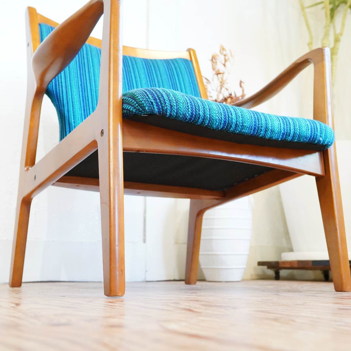 カリモク / karimoku アームチェア【1】ブルー オールドカリモク