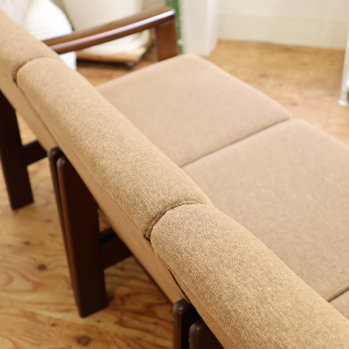 セパレート トリプルソファ 3人掛けソファ レトロ サンドベージュ