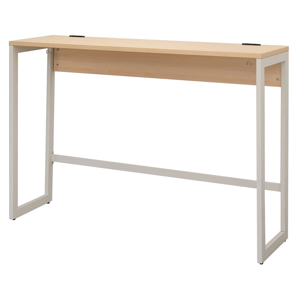 リスム ハイデスク W1500×D450 ナチュラル×ホワイト脚 2ヶ口コンセント