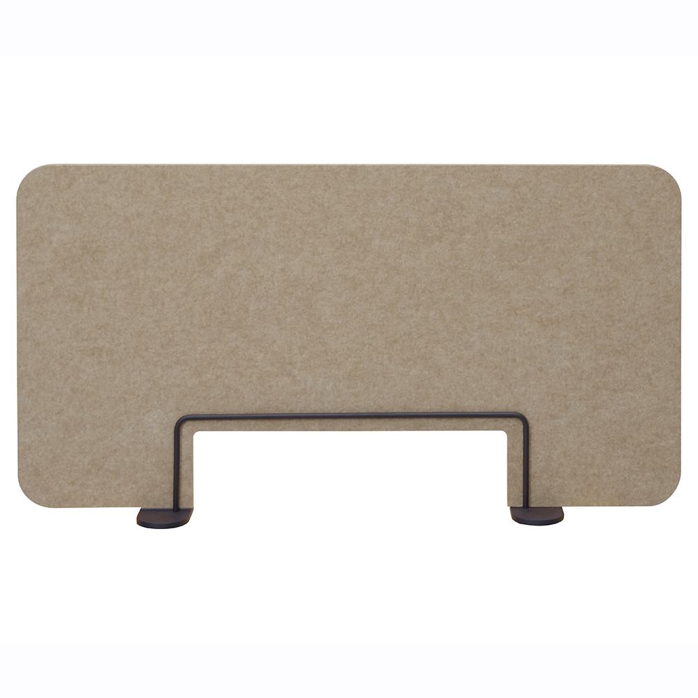 フェルトデスクトップパネル W950×H500 ベージュ×ブラック R型 置き式