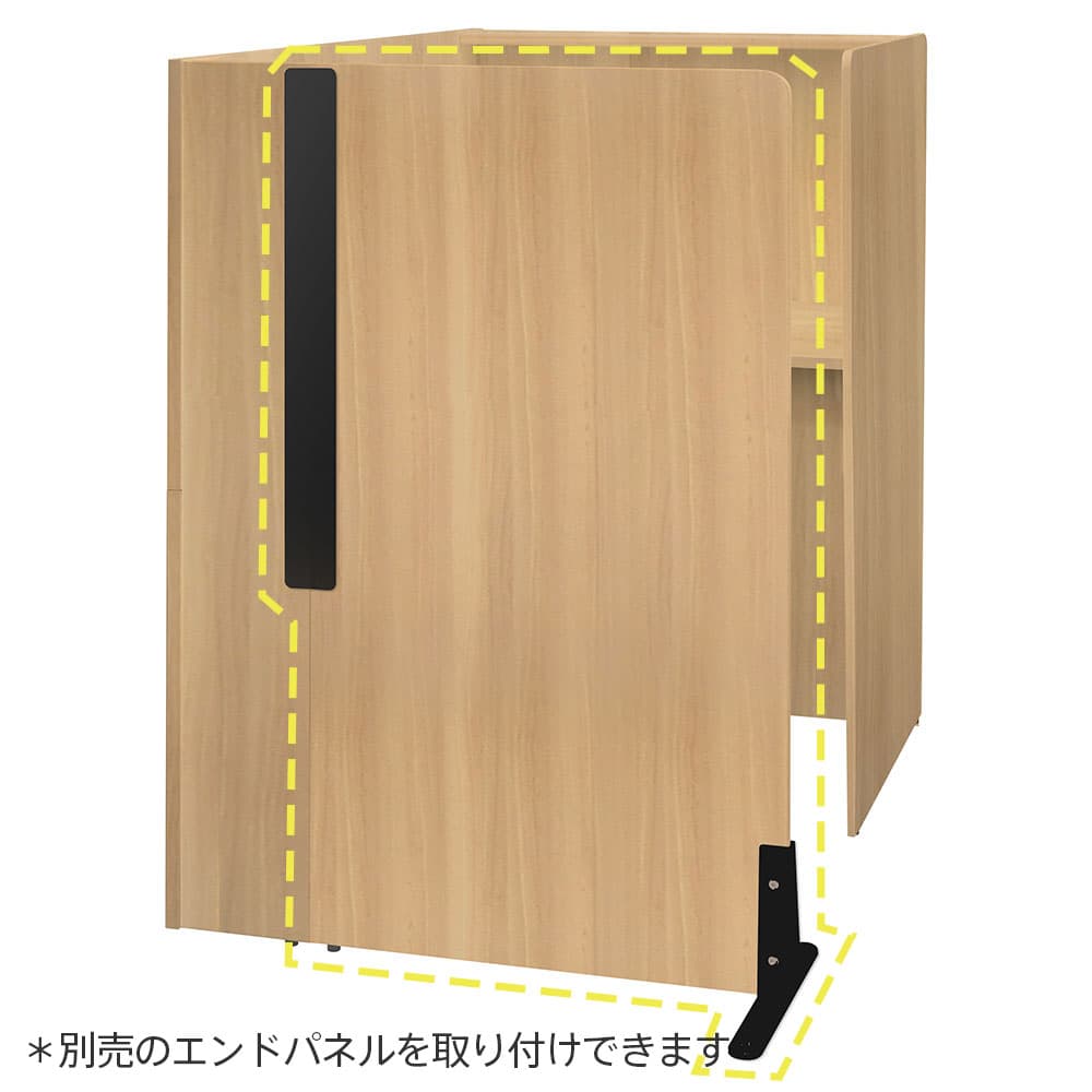 パーソナルブース W836×D1200 オーク 2ヶ口コンセント付き RFPSB
