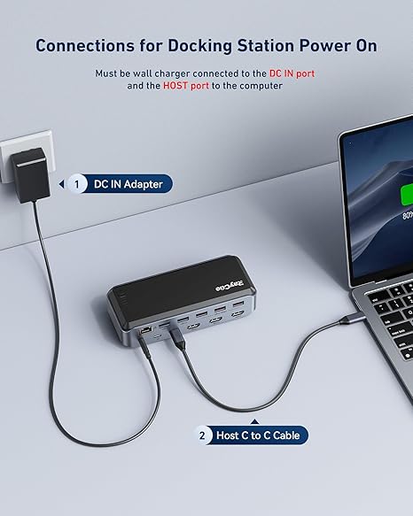 RayCue USB C Docking Station Triple Monitor, 15IN1 MacBook Pro Docking
