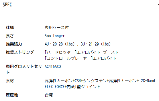 アストロクス 88 S TOUR 前衛用ダブルスコンセプトの3代目