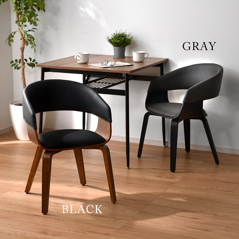 曲木×合皮デザイン ダイニング デスクチェア ブルックス｜ユニット