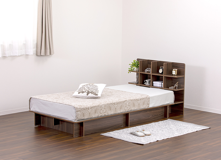 楽天市場】ベッド Cross Bed SHELF980 シェルフ幅980＋ヘッドレスS