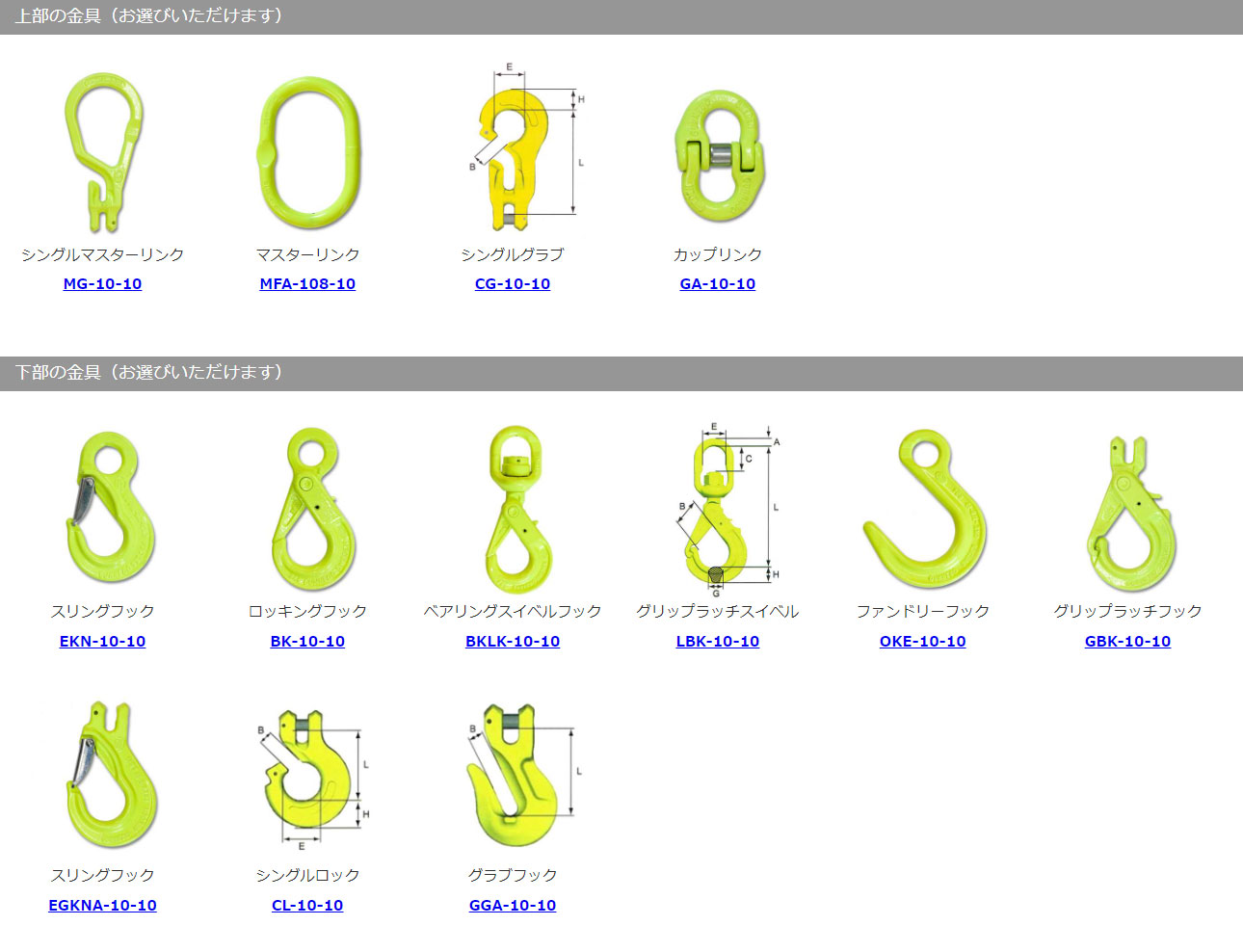 楽天市場】チェーンスリング 1本吊り 10mm マーテック オーダーメイド