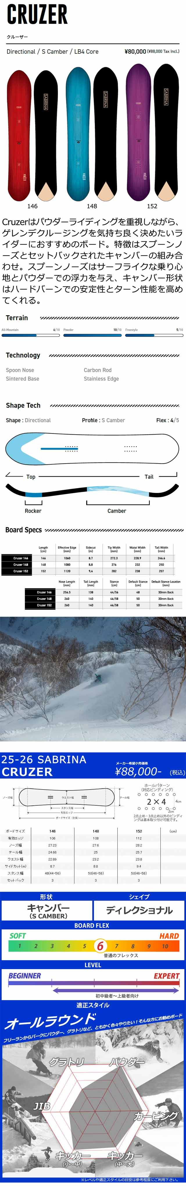 楽天市場】25-26 SABRINA/サブリナ CRUZER クルーザー レディース