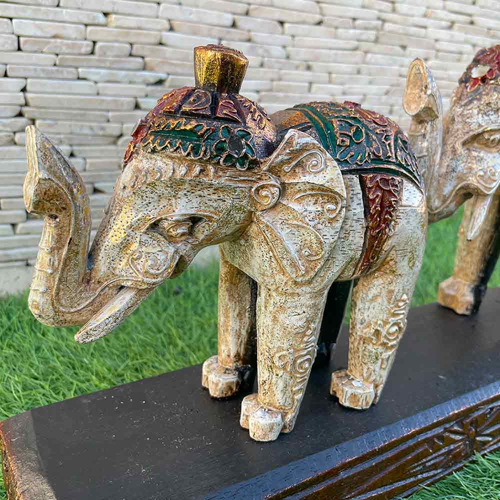 楽天市場】【ポイントUP アジアン バリ】 象の置物 ゾウのオブジェ 2連
