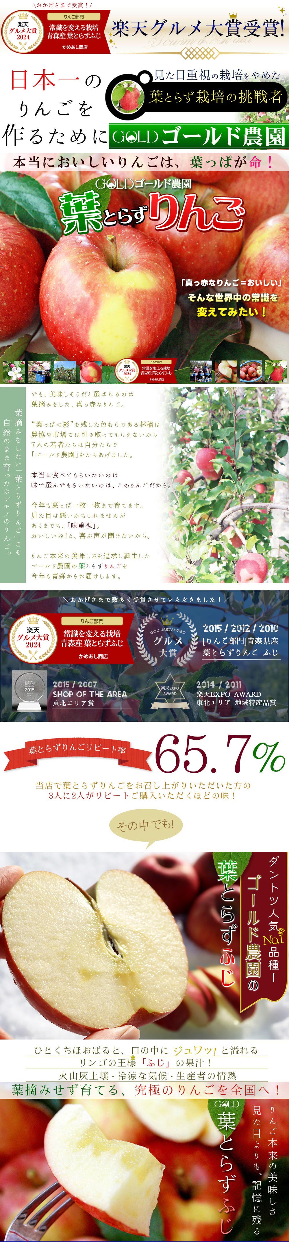 りんご の常識を変える☆葉とらず栽培 本場青森ゴールド農園 送料無料