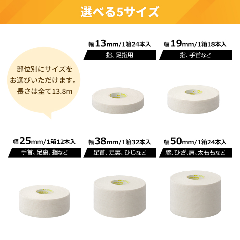 楽天市場】非伸縮 テーピングテープ エコノミーホワイト 幅13mm×13.8m