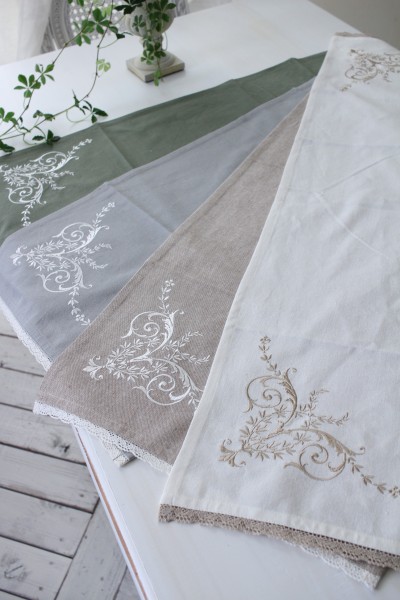 SALE30%OFF) テーブルランナー 刺繍 テーブルセンター コットン 綿