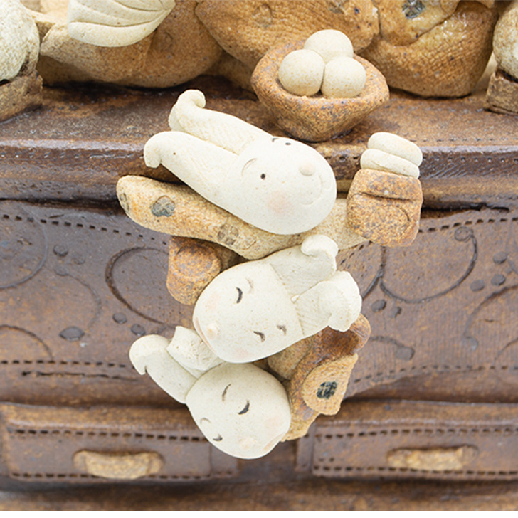 楽天市場】滝上真由美作 おもしろびな キャビネットうさぎ 陶人形作家