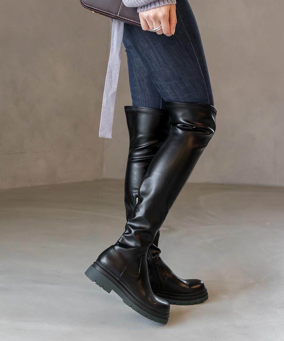 SALE】晴雨兼用 トラックソールニーハイブーツRANDA公式サイト