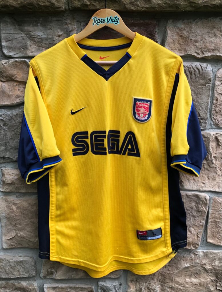 1999 Arsenal Gunners Nike Sega Soccer Futball Jersey Size Large