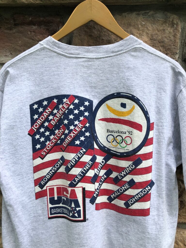 1992 Dream Team USA Olympic Gold Medal Salem Caricature NBA T