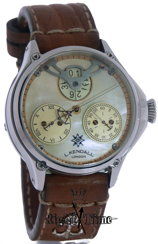 L.kendall Big Date Regulator Yellow Mop k6-004 - Pre-Owned Mens