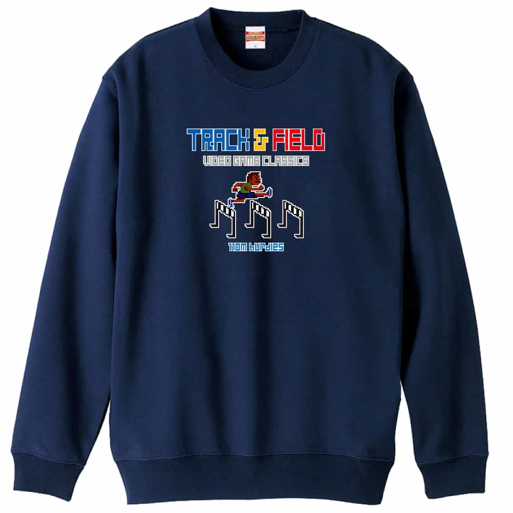 8-bit風 陸上ゲーム ハードル編 トレーナー スウェット 裏パイル 練習