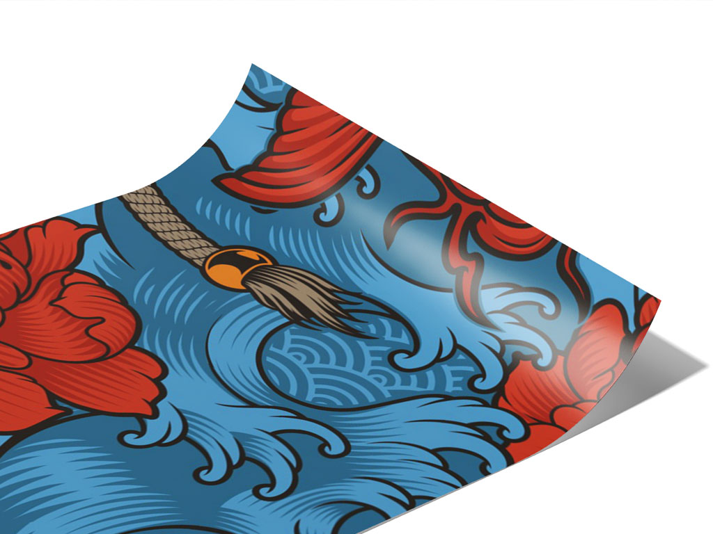 Rwraps™ Blue Devil Japanese Vinyl Wrap | Japanese Print Car Wrap