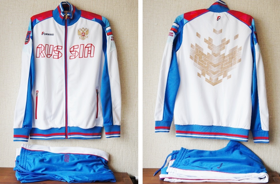 Forward社 ロシア代表ユニフォーム 女性用ジャージ上下セット＜白/青