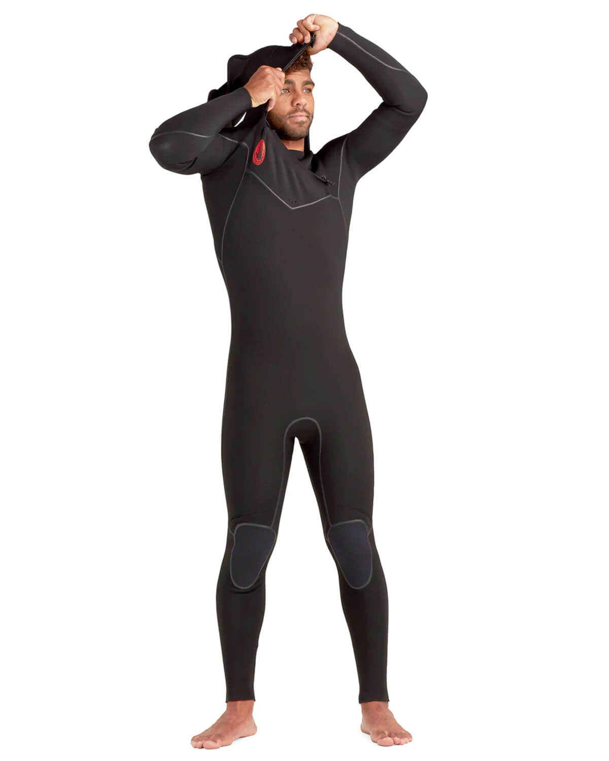 4/3mm Men's Body Glove RED CELL Hooded Chest Zip Fullsuit