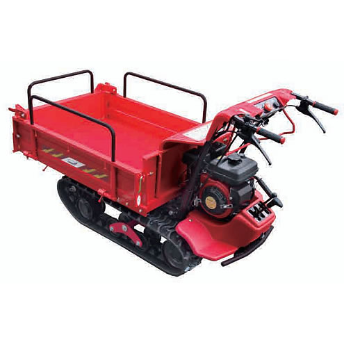 エンジン式小型クローラー運搬車（手動ダンプ・セル無・箱型三方開