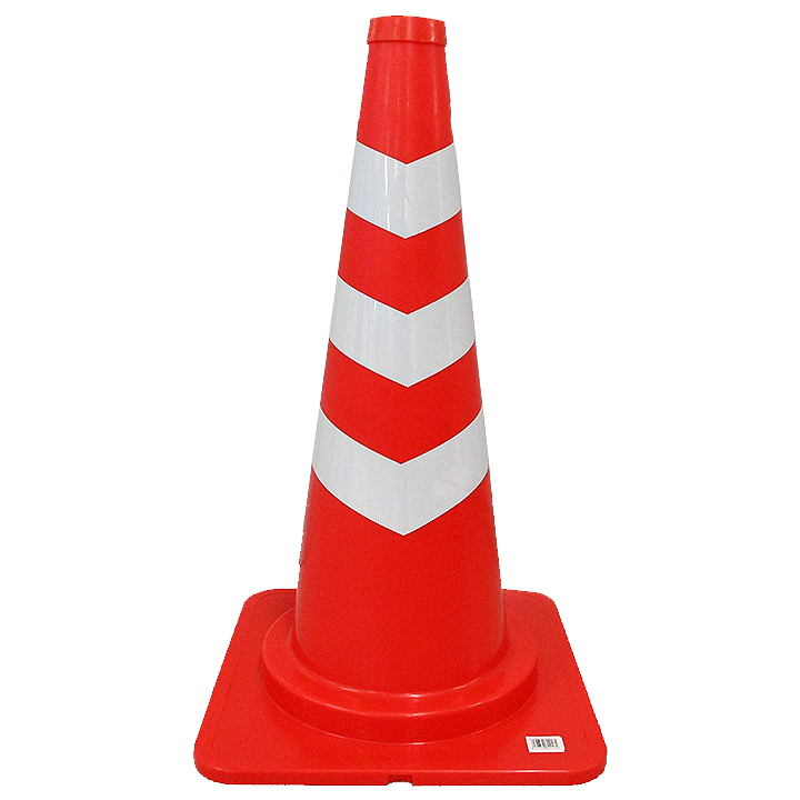 EVA樹脂製ソフトコーン 赤（380×380×670mm）キャップ付/M493SC-EVA13MC