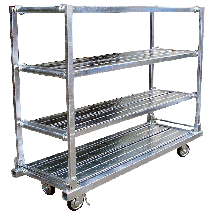 簡易組立棚台車（棚板3枚付き）/MB25T-1850N4K/測定/包装/物流/専門