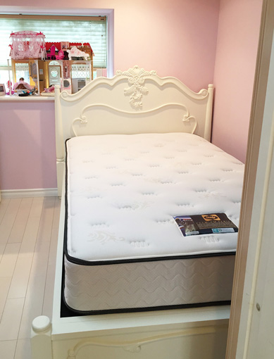 ラ・シェル セミダブルベッド 片側引出し付き フットボード低め