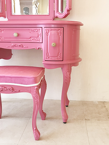 プリンセスドレッサー 女優リボンスタイル ショッキングピンク色