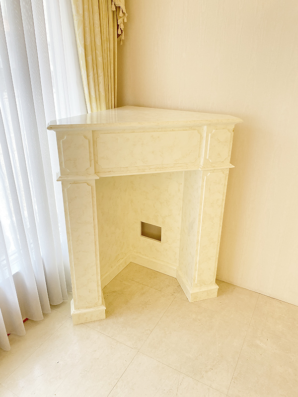 コーナーマントルピース モダンクラシック マーブルクリーム色