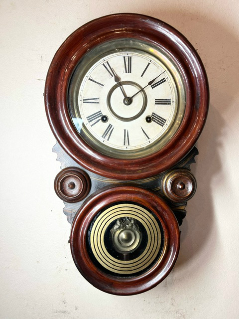 精工舎 掛時計 張り四ツ丸達磨 真鍮枠 明治45年～大正元年頃 ボンボン