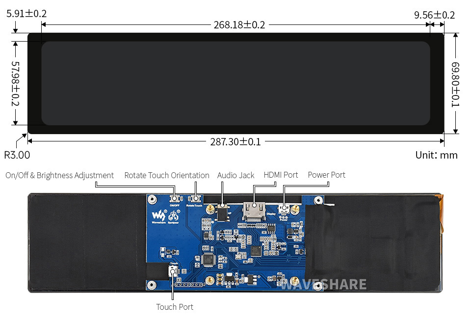 11.9タッチスクリーン液晶 320×1480 — スイッチサイエンス