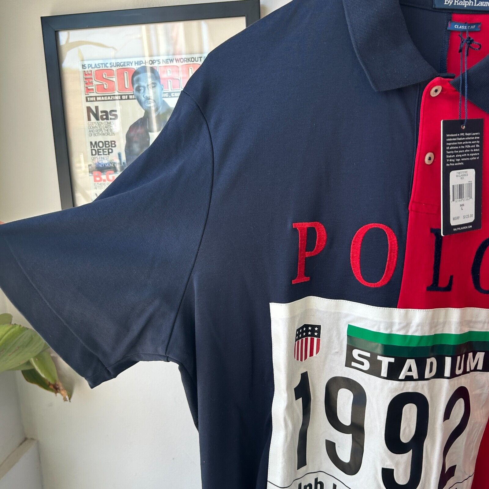 Ralph Lauren 1992 Stadium Plate Split Polo Shirt sz L *NWT – Waybach