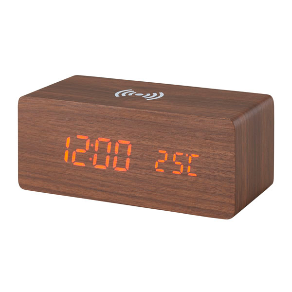 ワイヤレス充電機能付クロック｜名入れして記念品は景品卸センター