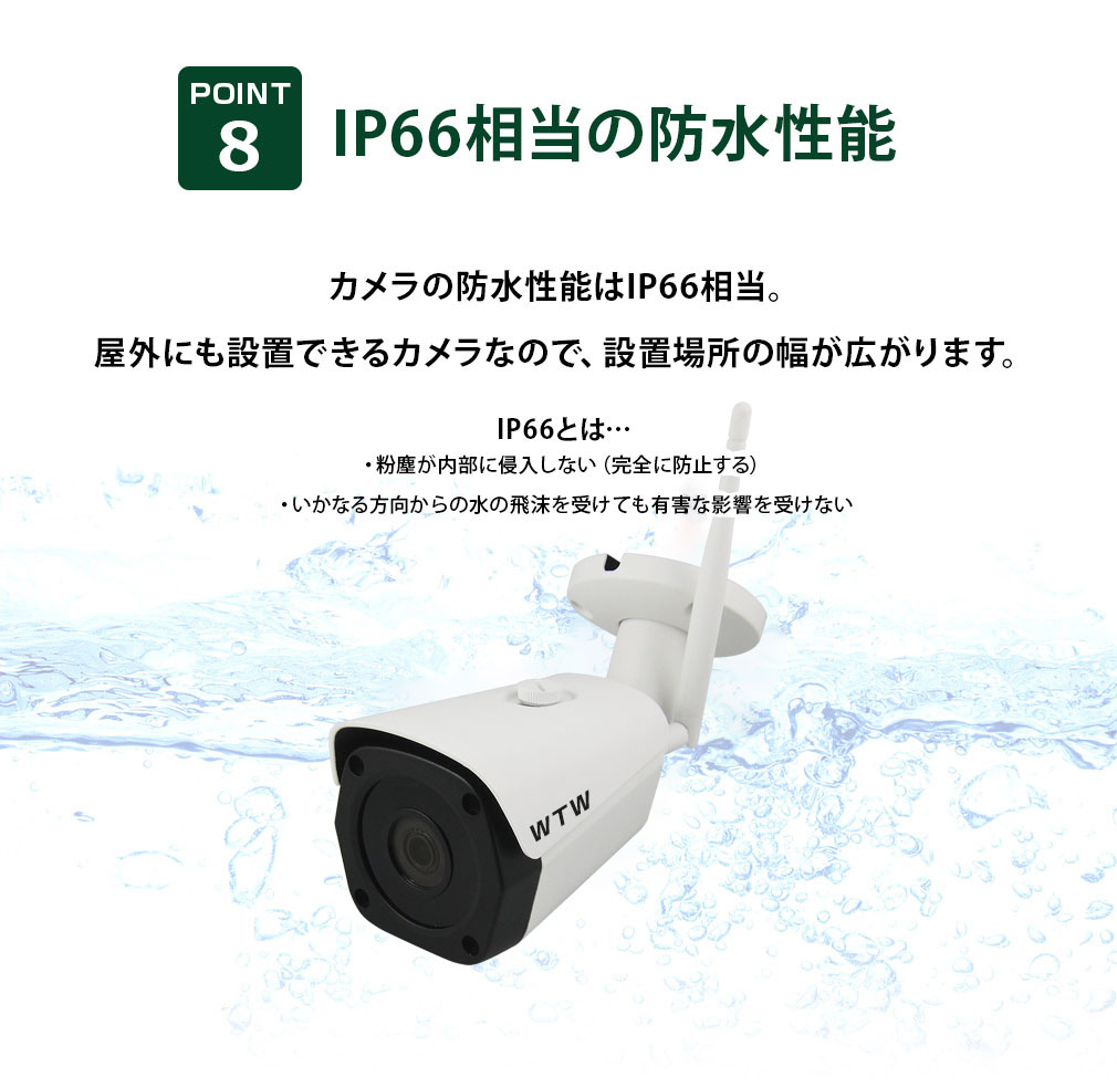 販売終了】防犯カメラ WIFI 屋外 548万画素 【WTW 塚本無線】