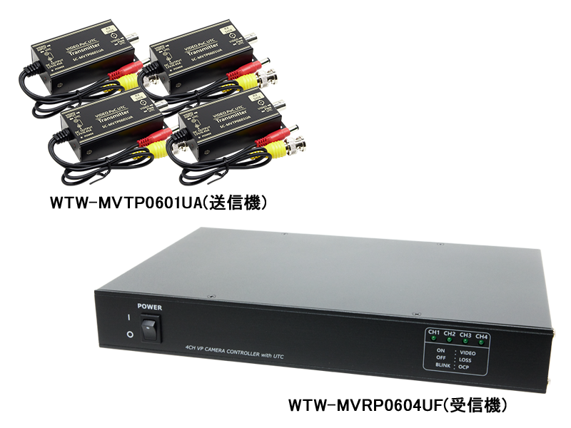 AHDシリーズ用 4CH型 ワンケーブルユニットセット(電源重畳装置)【WTW