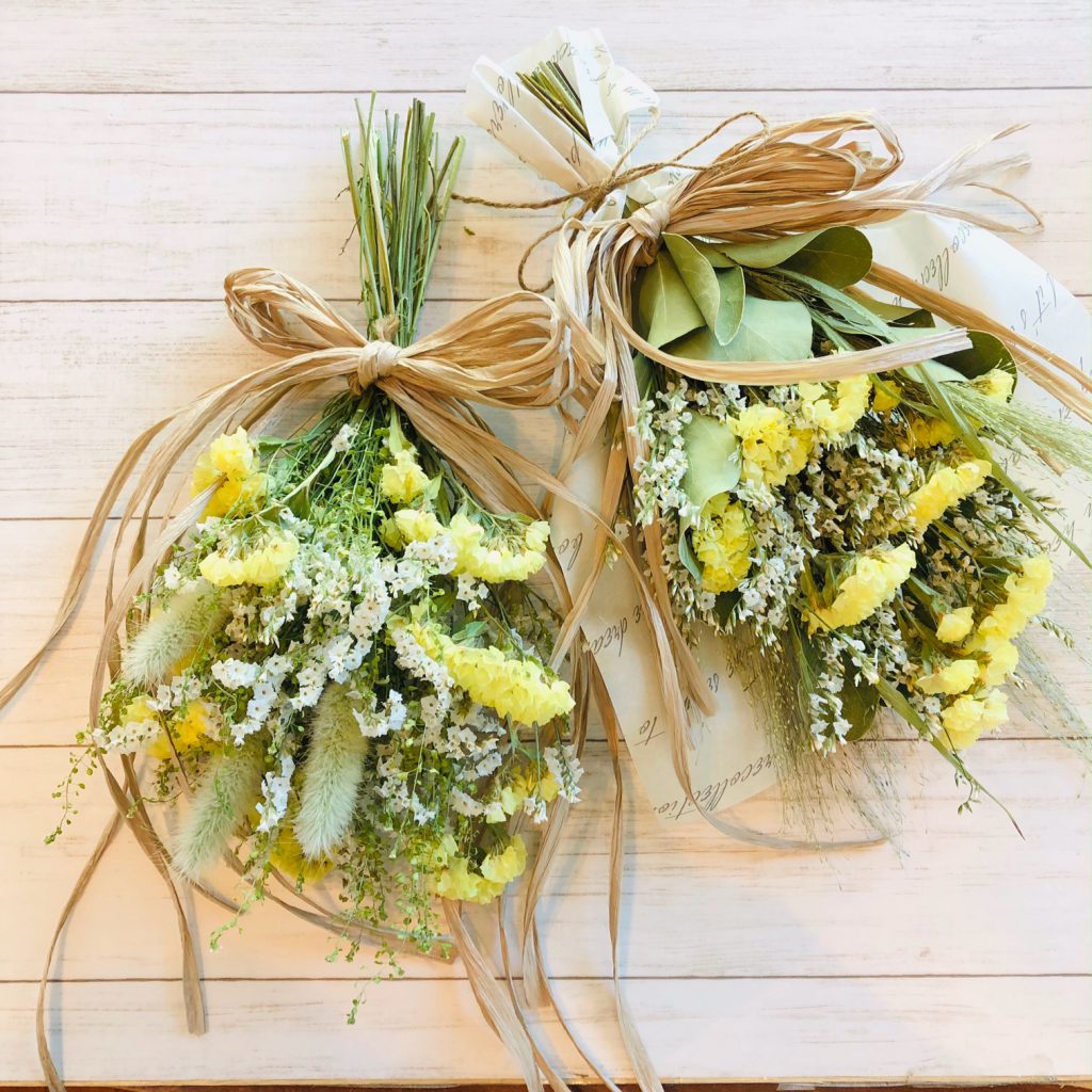 ドライフラワースワッグ イエロー｜ウエディングフラワー・花