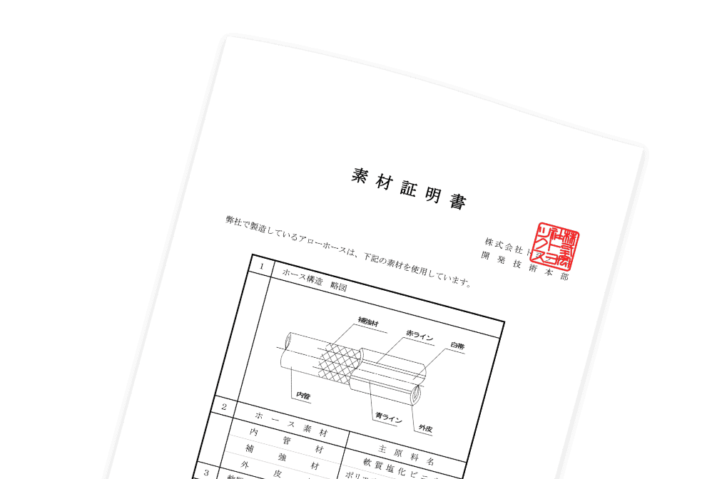 証明書ダウンロード | TOYOX 工業用・産業用耐圧ホース&継手メーカー