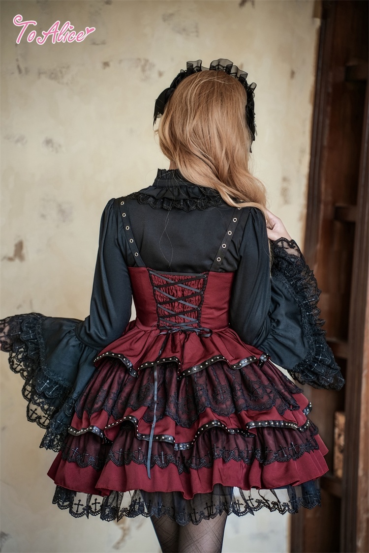 BlackShamrock】F264 パンクゴシックコルセット風ドレス - To Alice