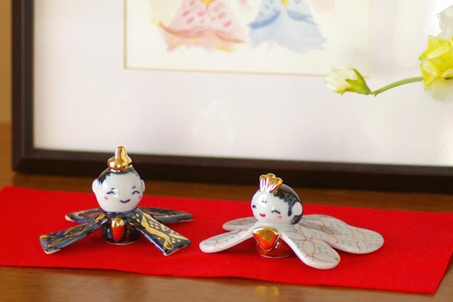 砥部焼の和食器 陶房遊の雛人形 【砥部工房 からくさ】